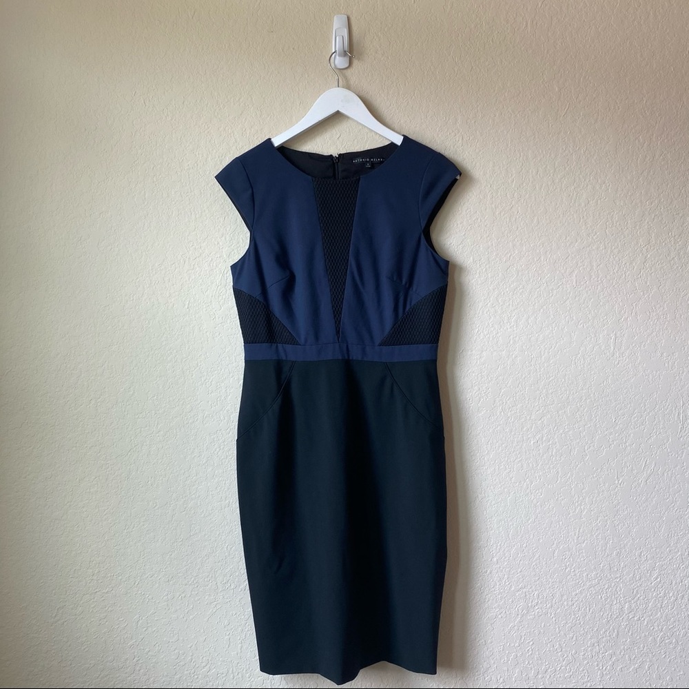 Antonio Melani Navy and Black Geometric Dress